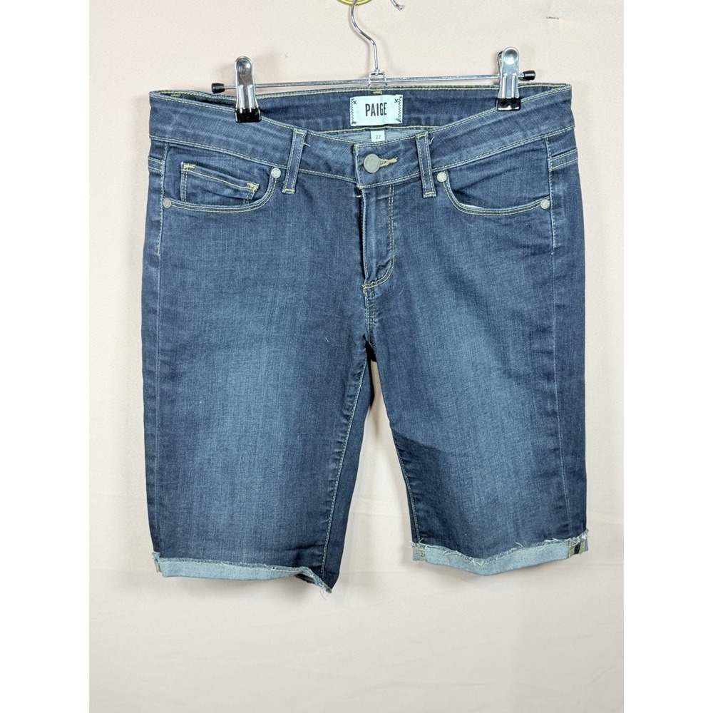 Paige Women's Blue Denim Jean Shorts Bermuda Size 27